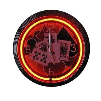 China Antuo Shanghai Factory Porcelain Clocks Neon Clock 15 Inch Round Shape Glass Tube Acrylic Neon Wall Light Neon Clock for sale