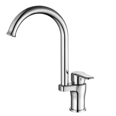 China Professional Kitchen Faucet Supply Kitchen Faucet Cold And Hot Kitchen Sink Faucet Plating Silver Deck Mounted Water Tap For Kitchen for sale