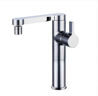 China Wholesale Functional Single Handle Stainless Steel Fauce Dual Control Basin Hot and Cold Water Saving One Tap Hot Cold Water Bathroom Basin Faucet for sale