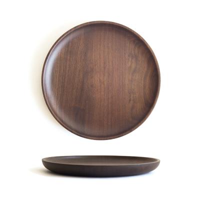 China Modern Country Solid Wood Brown Wood Log Dinner Serving Tray Set for sale