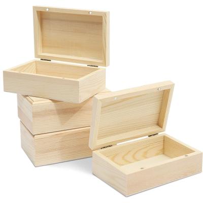 China Handmade wholesale custom portable mini jewelry display box logo wooden boxes diy craft for sale