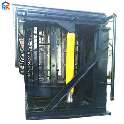 China Construction Material Stores 8Tons Capacity Steel Frame Intermediate Frequency Steel Melting Induction Furnace for sale