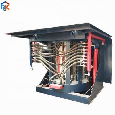 China Material of Construction Shop Steel Case Intermediate Frequency Copper Induction Melting Furnace 2Ton Capacity for sale