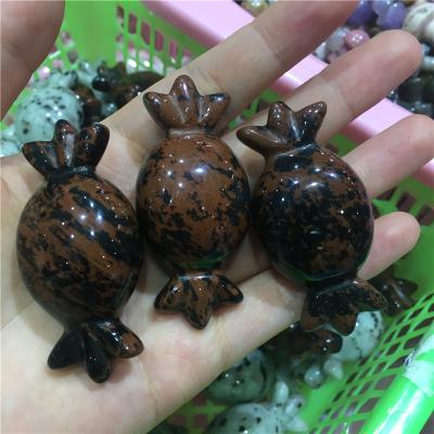 China China New Product Crafts Crystals Folk Red Soft Candy Shaped Obsidian Healing Stones For Decoration Gift for sale