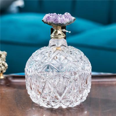 China China Natural Amethyst Group Gilded Candy Jar Home Furniture Living Room Room Model Home Glass Handwork for sale