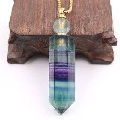 China China Natural High Quality Perfume Essential Oil Bottles Fluorite Crystal Perfume Bottle for sale