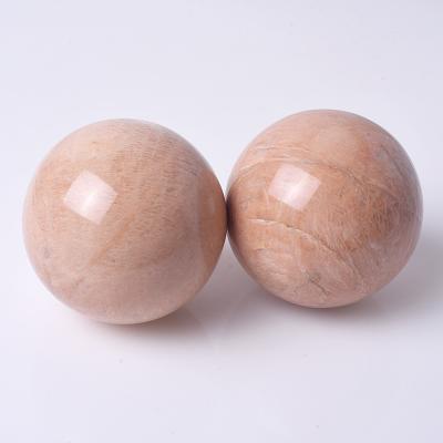 China China wholesale natural crystal balls moonstone balls orange sunstone spheres for decoration for sale