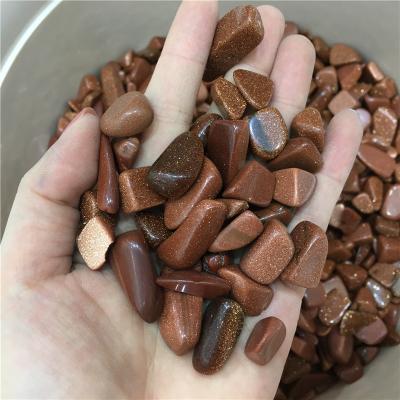 China Natural China Quartz Crystal Red Gold Sand Crystal Gravel Bonsai Decorate Crystal Healing Stone for sale