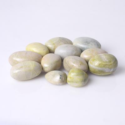 China Wholesale High Quality Natural xiuyan Stones Crystal Quartz Hsiuyen Jade Tumbled Gravel from China Jade Palms for sale