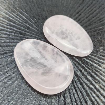 China China Rose Quartz Stone Worry Healing Crystal Massage Thumb Stones for sale