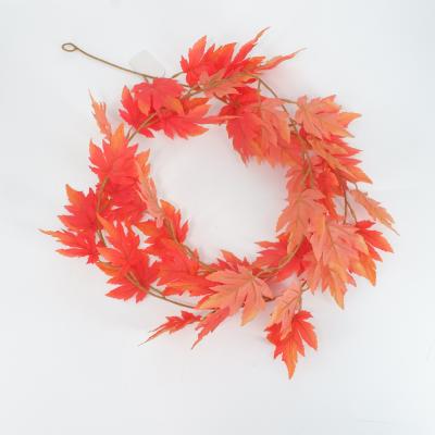 China Wholesale Artificial Red Maple Leaf Fall Leaves Factory Made Home Decoration for sale