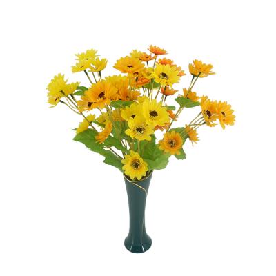 China Home Decoration OEM Real Touch Handmade Mini Silk Plastic Sunflowers Artificial Flower for sale