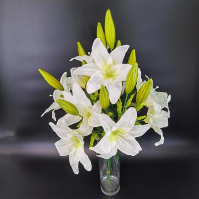 China Plastic Artificial Japanese Cheap Decorative Lilies for sale