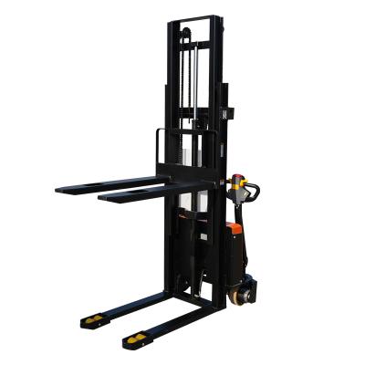 China Hotels 2000 Kg Capacity Semi Automatic Battery Lifting Stacker Electric Forklifts for sale