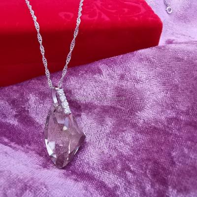 China Office/Career Silver Shade High Quality Crystal Pendants Wholesale High End Solid Silver Crystal Necklace Pendant for sale