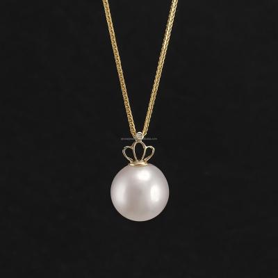 China Solid Gold CLASSIC True Freshwater Pearl Pendant For Women's Natural Real 18K AU750 Gold Freshwater Pearl Pendant for sale