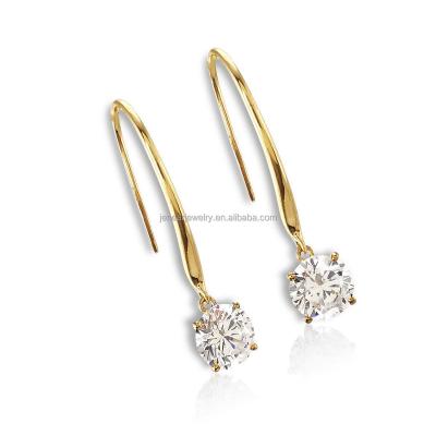 China CLASSIC genuine pawnable 18K gold earring lab created real fake diamond earring AU750 gold earring for sale