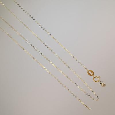 China AU750 Cross Shape Necklace CLASSIC Real Solid Dense Real Dense 18K Gold Chain Necklace Fully Gold Chain 1.0mm Width for sale