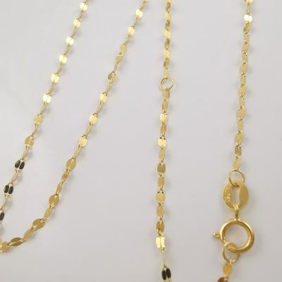 China CLASSIC Real 18K Gold Chain Necklace 18K Real Solid Gold Dancing Chain Necklace Width 1.8mm for sale