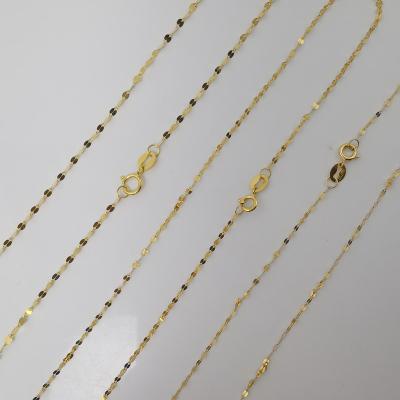 China CLASSIC Real 18K Gold Chain Necklace 18K Real Solid Gold Dancing Chain Necklace Width 1.5mm for sale