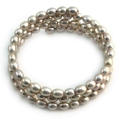 China CLASSIC freshwater pearl never beaded bangles women natural pearl bracelets women high quality gray pearl bracelet never to tarnish for sale