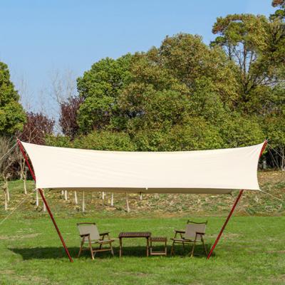 China Outdoor Camouflage/Field Play Tent Sun Shade Rain Fly Camping Tarp With Outdoor Tent Pole Beach Tent Sun Shelter Tents Camper for sale