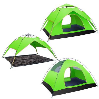 China Portable Double Layer 3-4 Person Automatic Family Tent Waterproof Hydraulic Camping Tent for sale