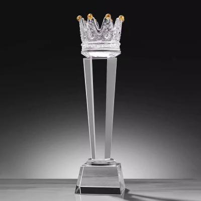 China China Blank glass trophies High quality Wholesale Custom logo Creative Crown Crystal Trophy for sale