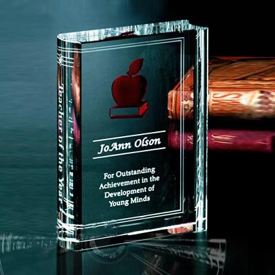 China Europe K9 Crystal Trophy medal Custom crystal book Graduation gifts teachers lawyer Teachers Day school retirement souvenir crafts for sale