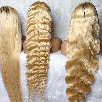 China Hd Wholesale 613 Silky Straight Deep Wave Frontal Wig, 613 Lace Front Deep Wave Wig 180 Density Hair, 100 Virgin Hair Lace Front Wig for sale