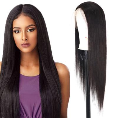 China Brazilian 250% Raw Silky Straight 150% 180% Lace Front Wig Pre Plucked Virgin Hair Wig 13*4 HD Raw Cuticle Aligned Lace Frontal Wig for sale