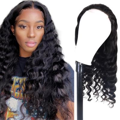 China Wholesale Virgin Natural Loose Deep Wave Wig Deep Wave Hair Cuticle Aligned Lace Front Wigs For Black Women for sale