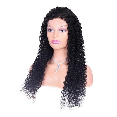 China Jerry Curl 180 Brazilian Pre Plucked Jerry Curly 4*4 Closure Hair Lace Up Wigs For Women for sale