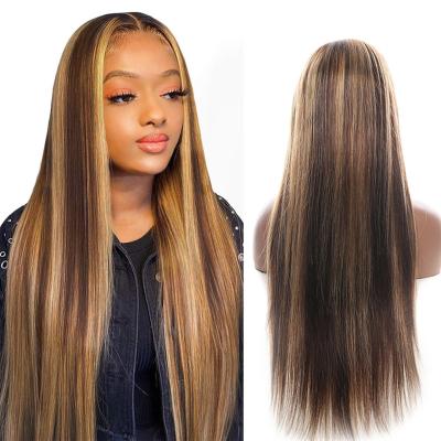 China Wholesale Unprocessed Silky Straight Wave Cuticle Aligned Colored Wigs Preplucked Silky Straight Front Lac Human Hair HD Lace Front Wigs for sale