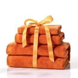 China Orange Cotton Towel Set for Hotel & Home Use with Small & Big Size Towels for sale