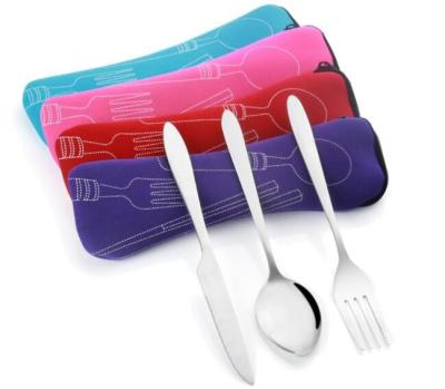 China Eco Friendly Stainless Steel Outdoors Travelling 3pcs Tableware Set for Wholesale or Promotional Gifts for sale