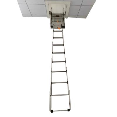 China Folding Ladders CE Certified Electric Remote Control Attic Folding Telescopic Step Ladder for sale