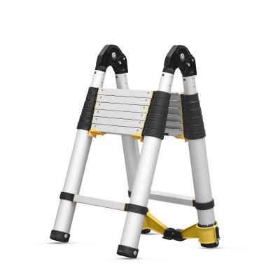 China Folding ladders telescoping extendable A-frame folding ladder extension aluminum telescopic ladder en131 for sale