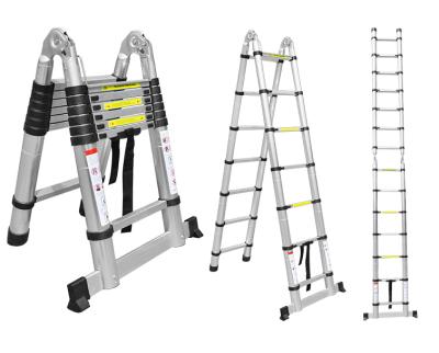 China Aluminum Telescopic Folding Ladders Ladder For Lidl Portable Folding Extension Ladder A-Frame Step Ladder With Hinges for sale