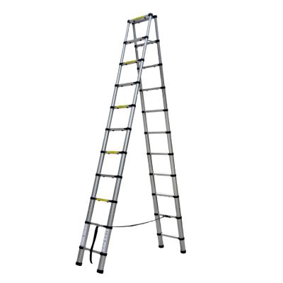 Cina Aluminum Adjustable Folding Ladders Stairs Double Folding Telescopic Side Step Ladder in vendita