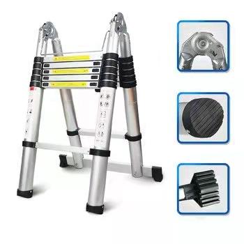 China Aluminum Folding Ladders SideFrame Shape Ladder Double Folding Telescopic Walking Telescopic Ladder Te koop