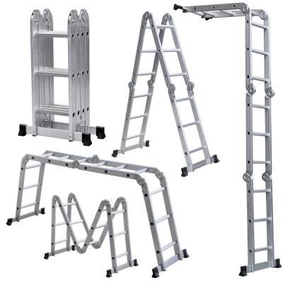 China Folding Ladders Multi Purpose Aluminum Folding Step Ladder Scaffolding Lightweight Ladder en venta