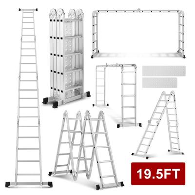 중국 Folding Ladders Heavy Duty Aluminum Multi Purpose Folding Ladder Scaffolding Ladders With 2 Freestanding Platform Plates 판매용