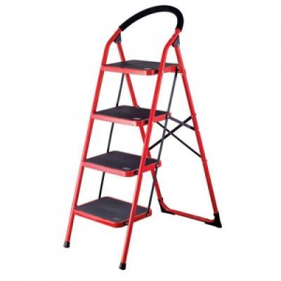 China Folding Ladders Heavy Duty 4 Steps Family Use Household Foldable Steel Ladder zu verkaufen