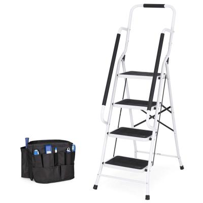 China Folding Ladders Folding Ladder With Handrails Skid Proof Pedals Wide Safety Steps Household Steel Ladder Te koop