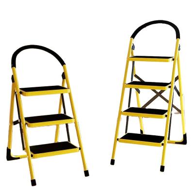 China Contemporary 3 Steps Steel Adjustable Agility Ladders Folding Wide Step Household Ladder zu verkaufen