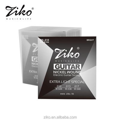 China ziko DN-010 cheap price NICKEL wound electric guitar strings custom electric guitar strings for sale