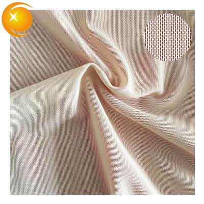 China Stretch 90% Polyester 10% Spandex Stretch Nylon Elastic And Spandex Mesh Fabric For Sexy Shapewear Lingerie Bra Striping Dress Legging for sale