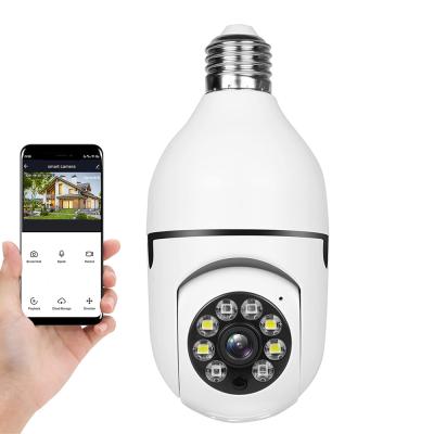 China Human Motion Tracking E27 Bulb Lamp Camera 1080P Wifi PTZ Camera IR Night Vision Home Auto Tracking Security Camera for sale