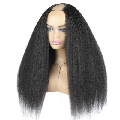 China Cheap Original Straight Brazilian Hair Body Wave Gulessless U Part Transparent Wig With Baby Hair for sale